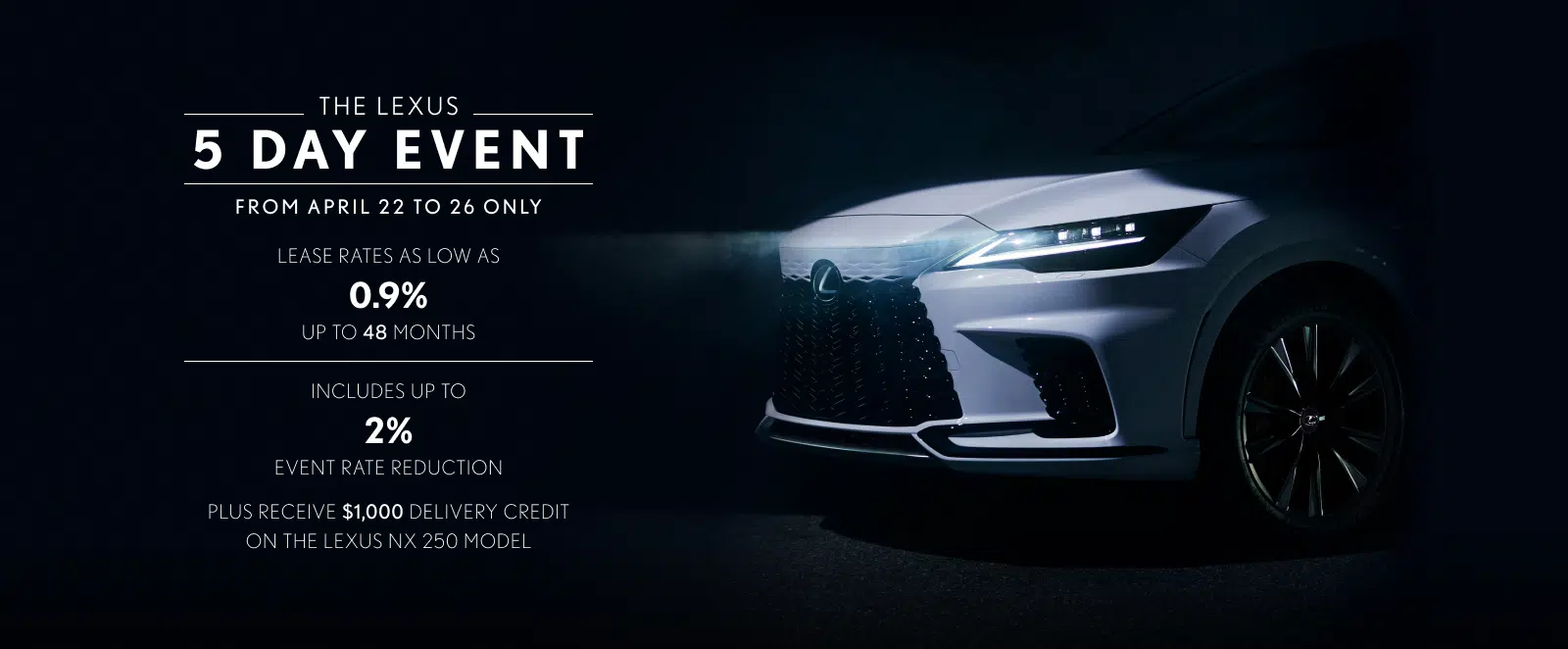 April LDA – 5 Day event – Homepage Banner –  EN