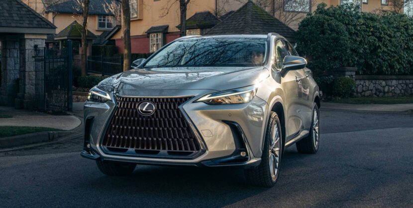 lexus-2026-nx-350h-luxury-atomic-silver-driving